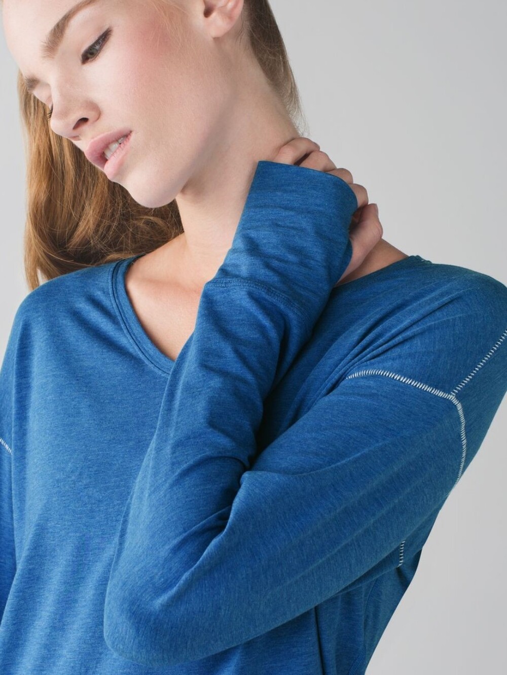 Lululemon Weekend Long Sleeve Heathered Pipedream Blue